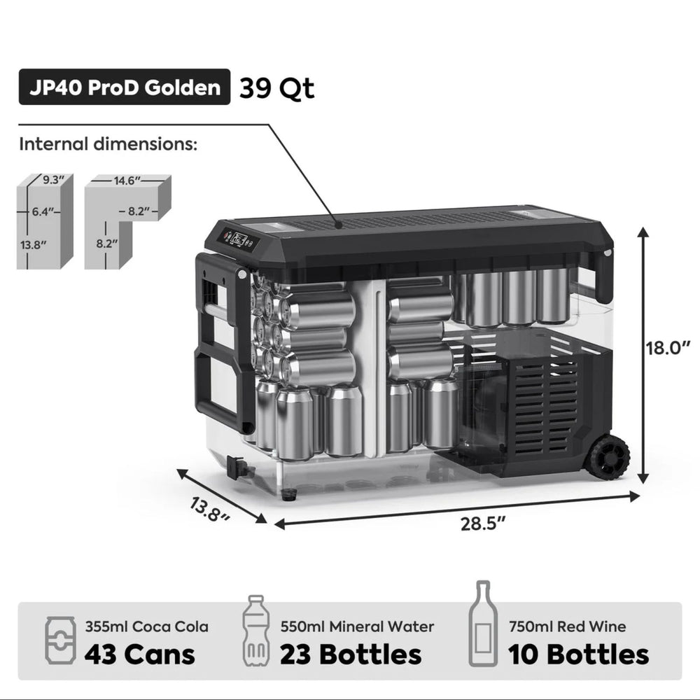 ICECO JP40 40 LT Pro Dual Zone Wheeled Portable Freezer With Cover