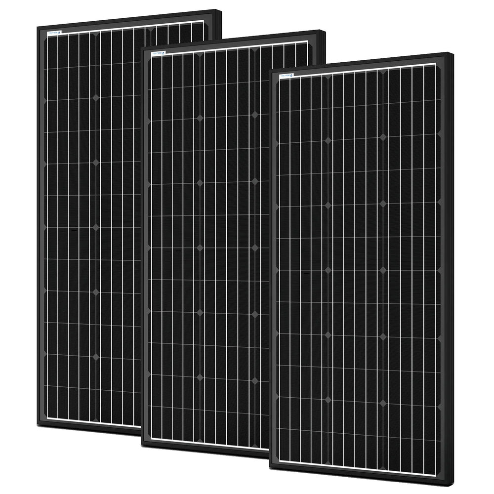 ACOPower 100 Watts Monocrystalline Solar Panel Front View 3-Pack