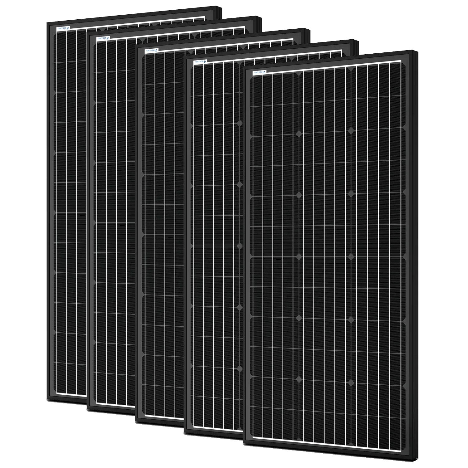 ACOPower 100 Watts Monocrystalline Solar Panel Front View 5-Pack