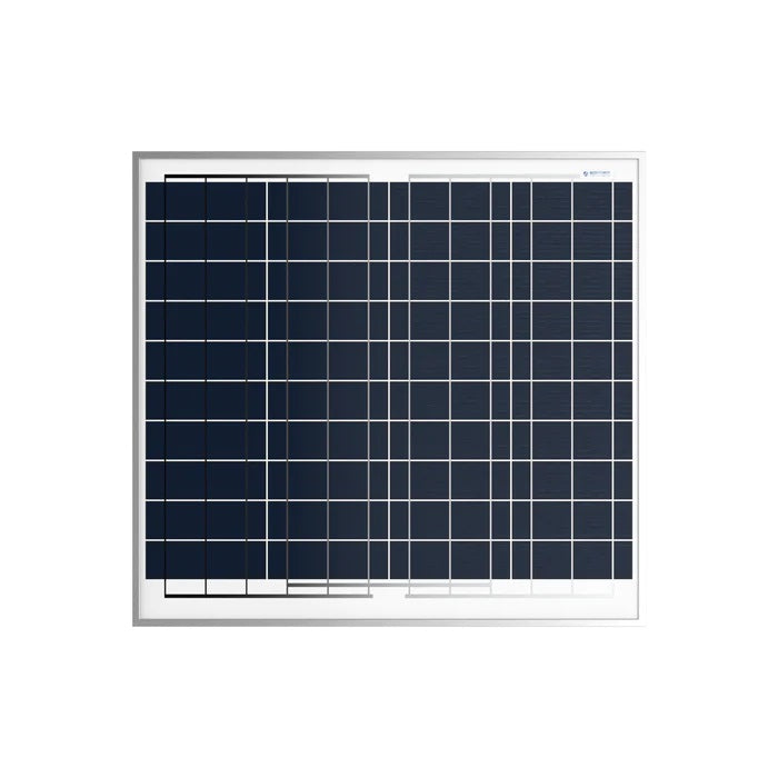ACOPOWER 60 Watts Polycrystalline Solar Panel, 12V Front View