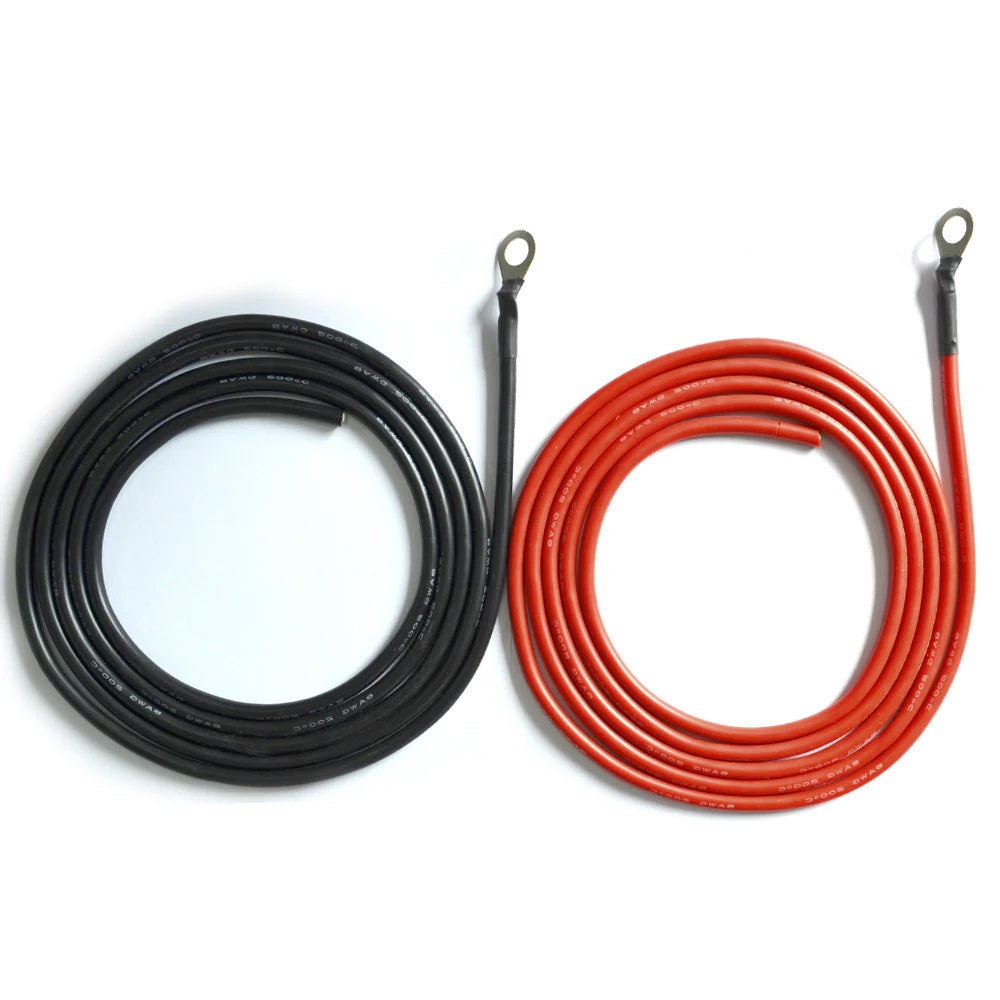 ACOPOWER 8AWG 8ft Ring - Bare Wire Cable red And Black