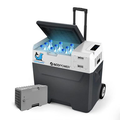ACOPOWER LionCooler X50A Combo, 52 Quarts Portable Solar Freezer & Extra 173Wh Battery