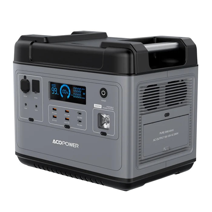 ACOPOWER P2001 Portable Power Station 2000W/2000Wh Left View
