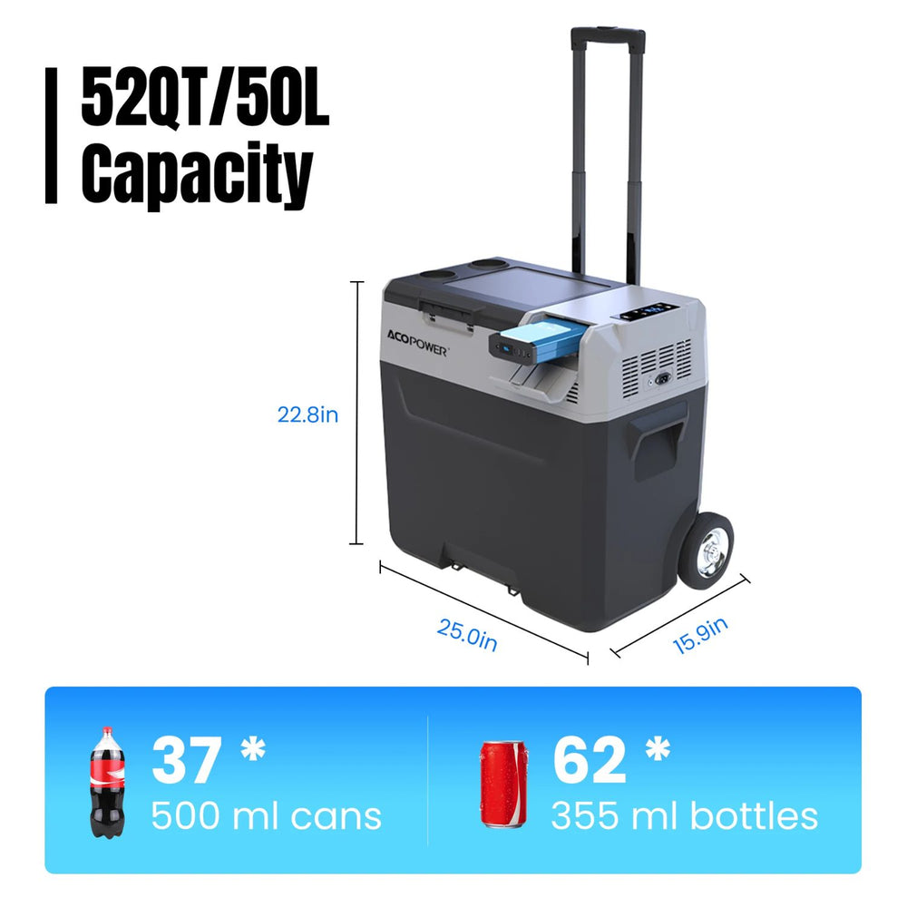 ACOPOWER LiONCooler Pro Portable Solar Fridge Freezer 50L dimensions 