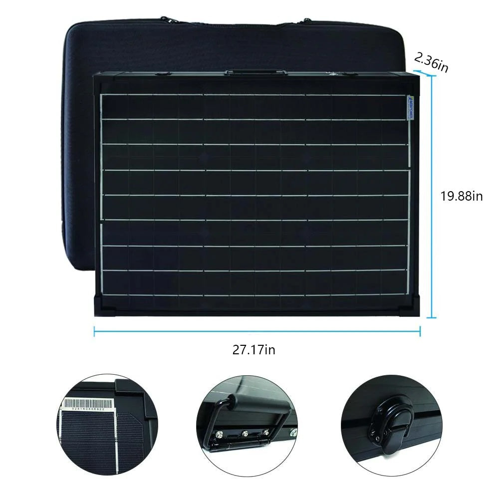 ACOPower 100w 12v Portable Solar Panel Size