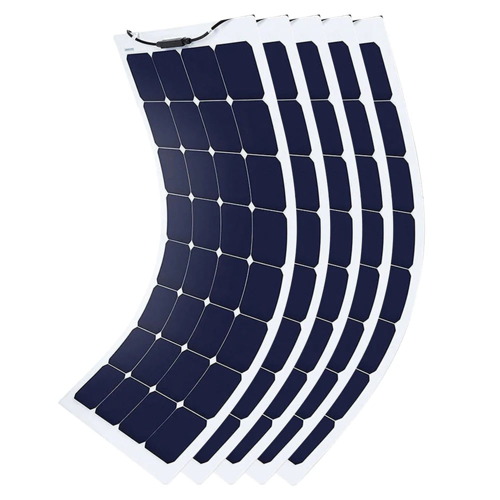 ACOPower 110w 12v Flexible Thin lightweight ETFE Solar Panel with Connector_5 Pack