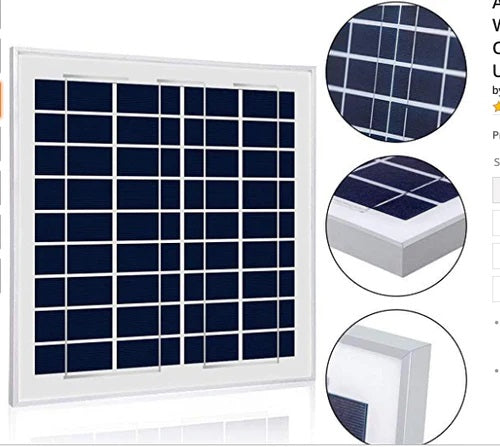 ACOPower 15W 12V Solar Charger Kit Solar Panel Front View