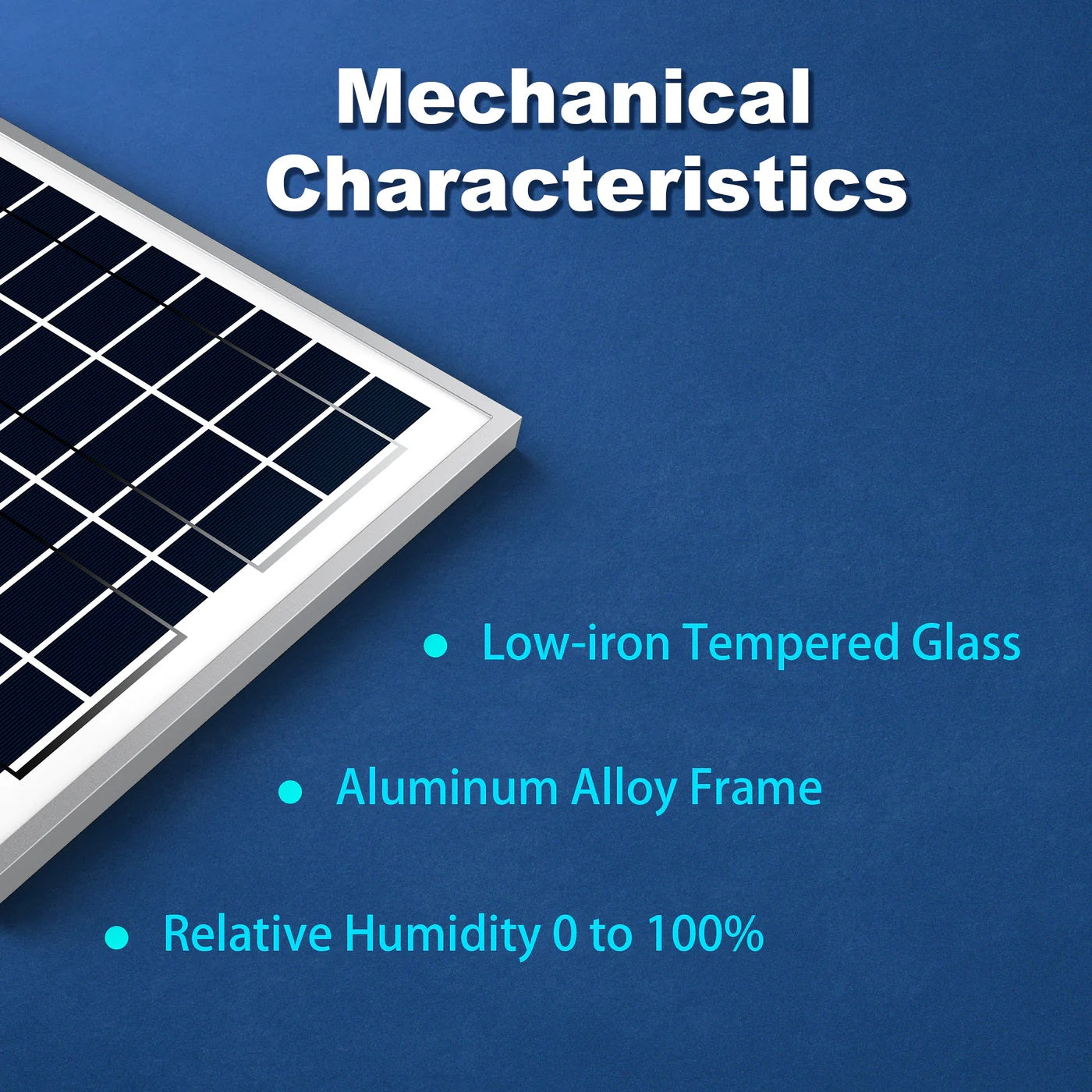 ACOPower 15W Polycrystalline Solar Panel for 12 Volt Battery Charging Mechanical Characteristics