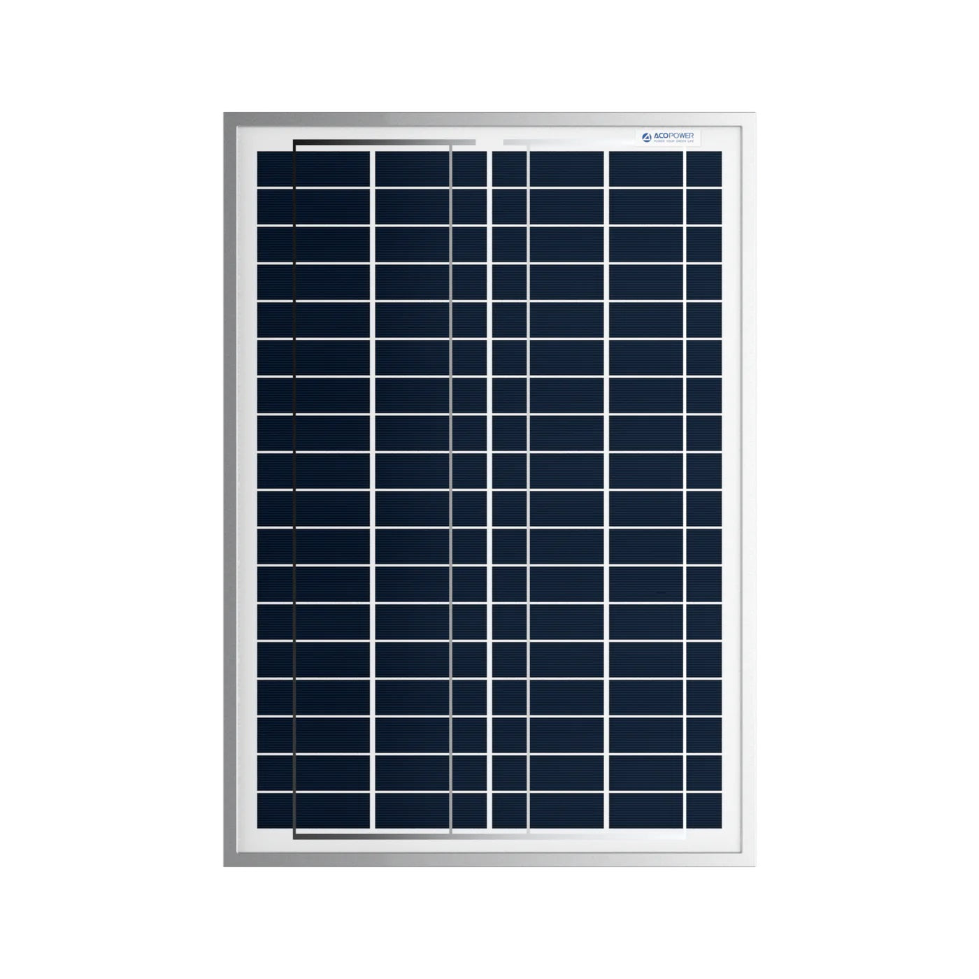 ACOPower 25 Watts Polycrystalline Solar Panel, for 12 Volt Battery Charger Front View