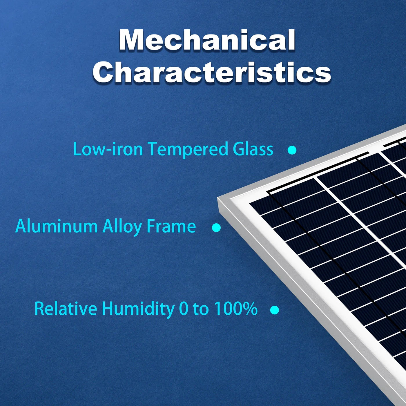 ACOPower 25 Watts Polycrystalline Solar Panel, for 12 Volt Battery Charger Mechanical Characteristics