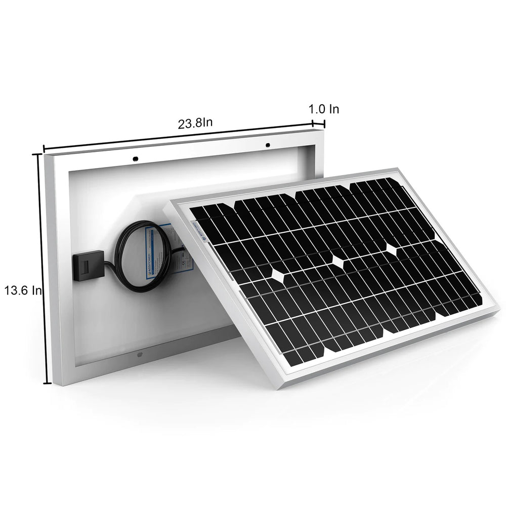 ACOPower 30W Mono Solar Panel for 12 Volt Battery Charging Dimension