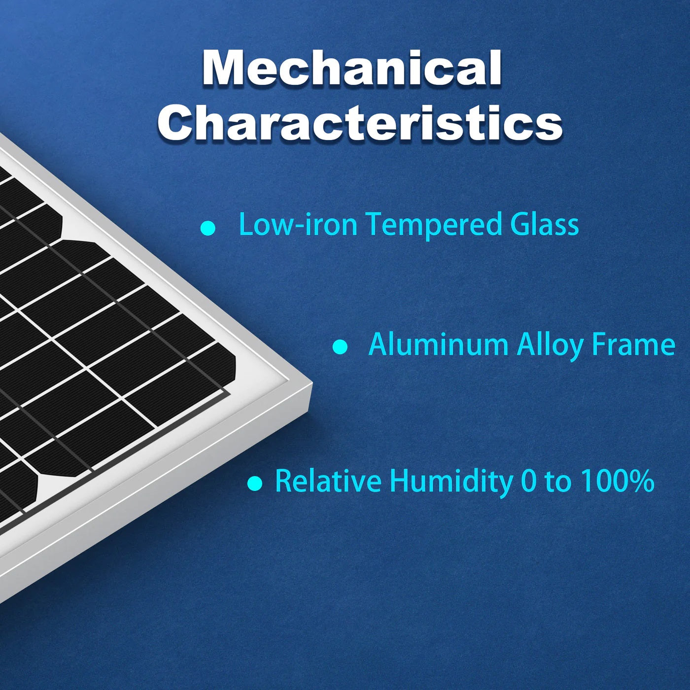 ACOPower 30W Mono Solar Panel for 12 Volt Battery Charging Mechanical Characteristics
