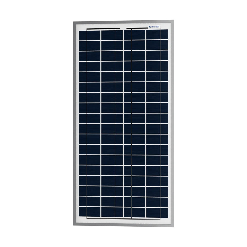 ACOPower 35 Watts Polycrystalline Solar Panel Module for 12 Volt Battery Charging Front View