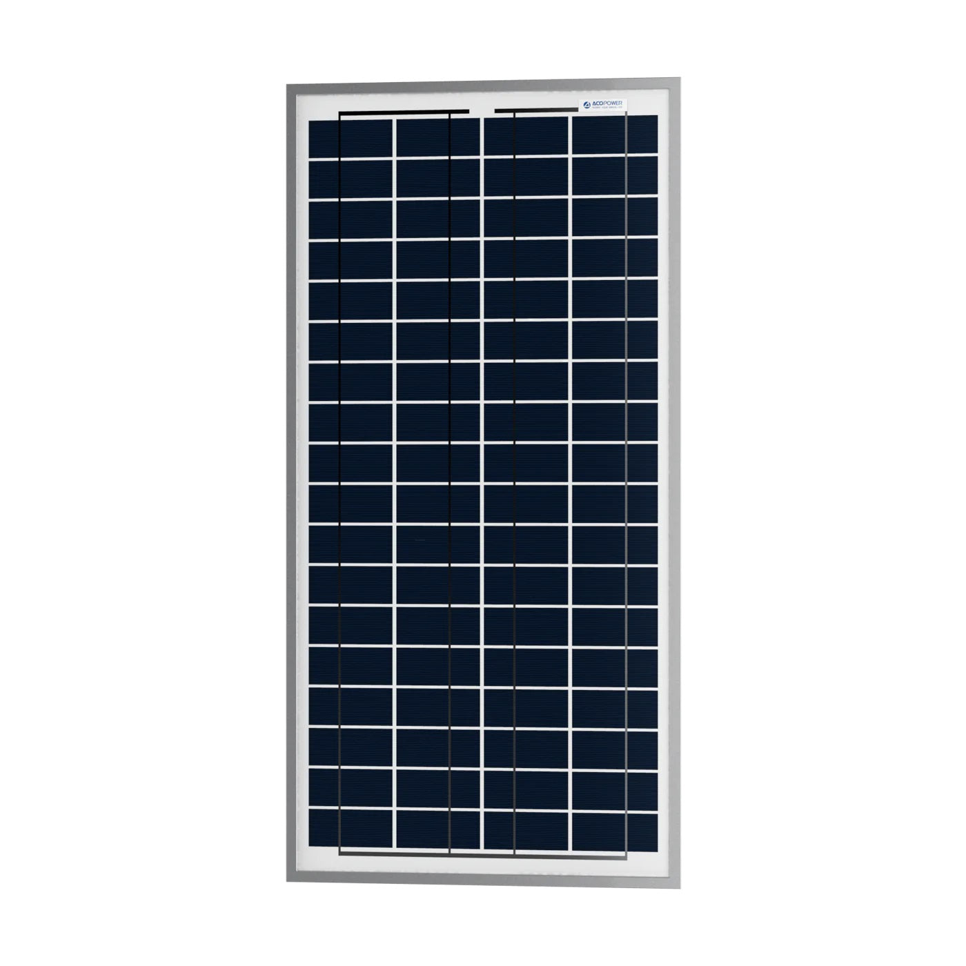 ACOPower 35 Watts Polycrystalline Solar Panel Module for 12 Volt Battery Charging Front View