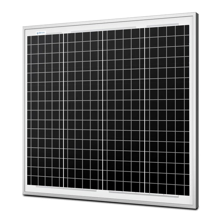 ACOPower 50W Mono Solar Panel for 12V Battery Charging Front View