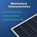 ACOPower 50W Mono Solar Panel for 12V Battery Charging Mechanical Characteristics