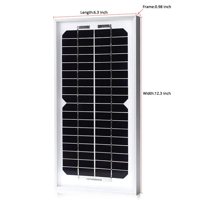 ACOPower 5 Watt Mono Solar Panel for 12V Battery Charging Dimension