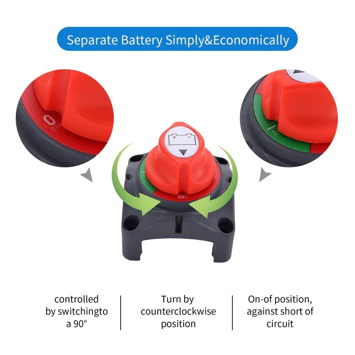ACOpower Battery Switch, 12-48V Battery Power Cut Master Switch Disconnect Isolator Separate Battery Simply & Economically