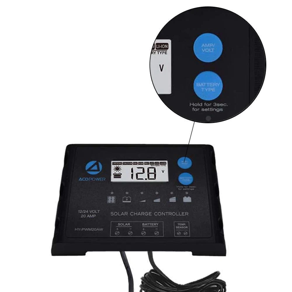 ACOPower ProteusX 20A Charge Controller Meter