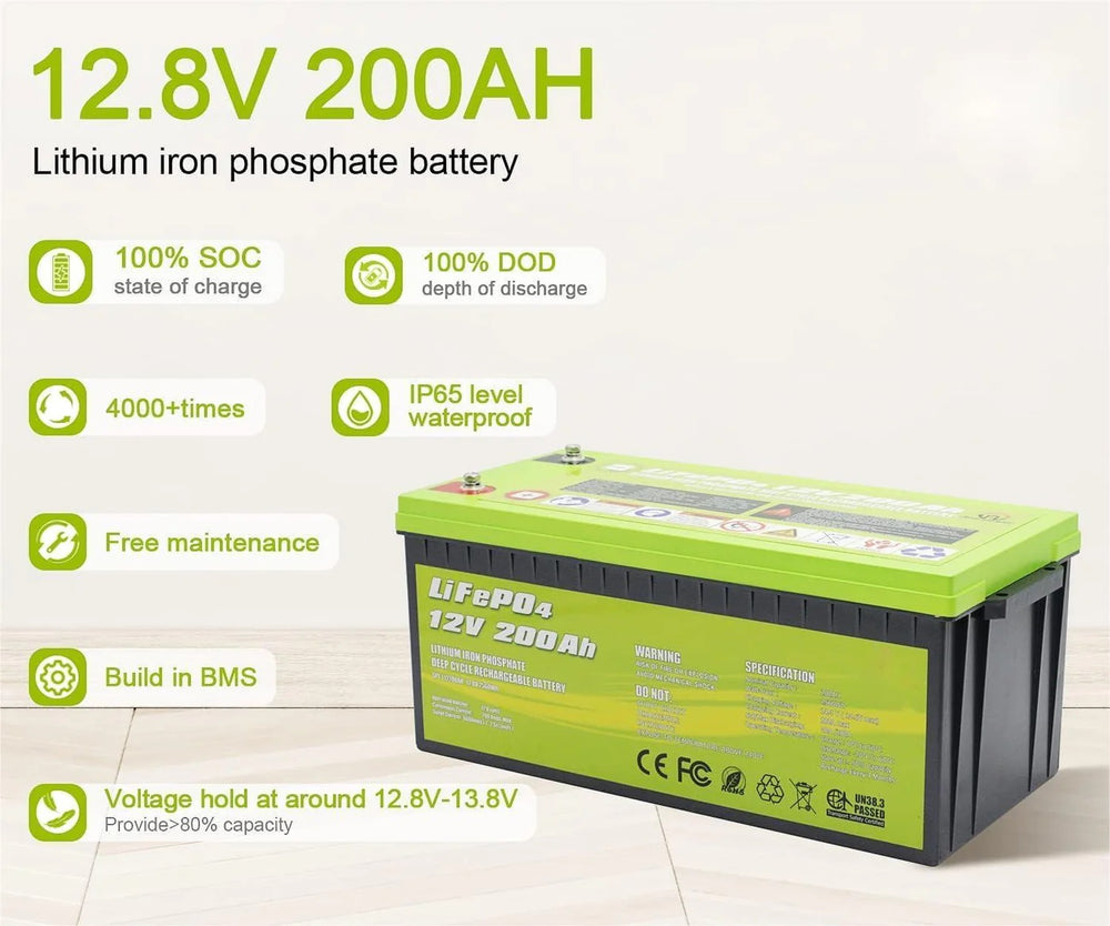 ACOpower 12V 200Ah LiFePO4 Deep Cycle Lithium Battery Specifications
