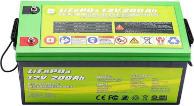 ACOpower 12V 200Ah LiFePO4 Deep Cycle Lithium Battery Zoomed
