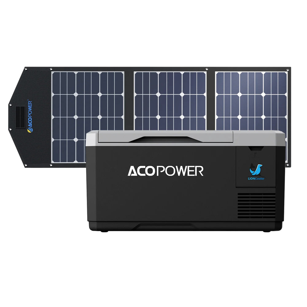 ACOpower LiONCooler Mini Combo, VX18 Solar Powered Car Fridge Freezer & 90W Solar Panel 