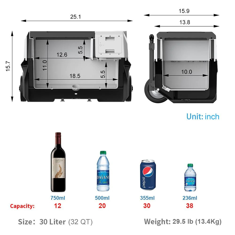 ACOpower LionCooler X30A 32 Quarts Solar Freezer Specifications