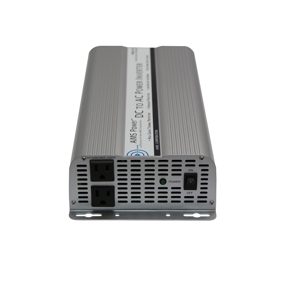 AIMS Power 2500 Watt 12 Volt Modified Sine Power Inverter Side And Top View