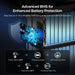Advanced BMS for enhanced battery protection with circuit board and battery cells on a dark background