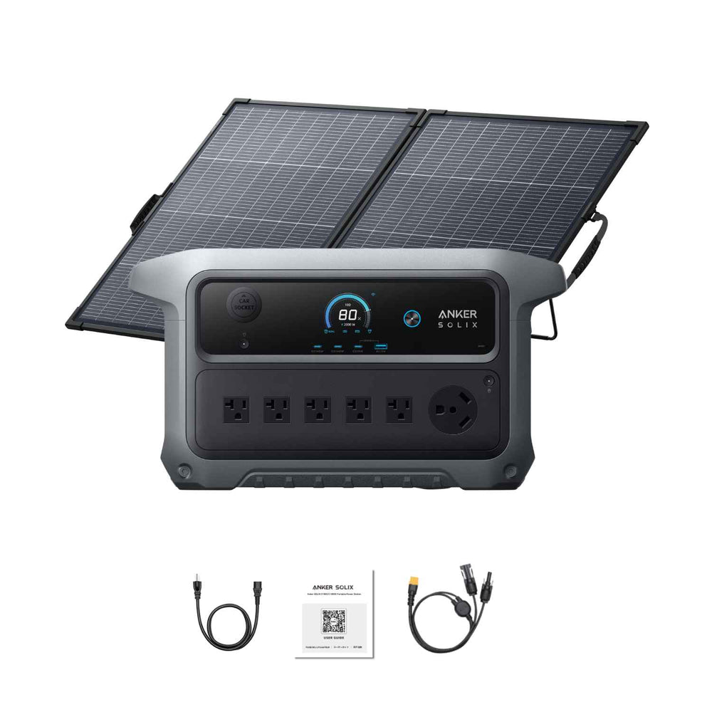 Anke SOLIX C2000 Gen 2 With 200 Watt Bifacial Portable Solar Panel