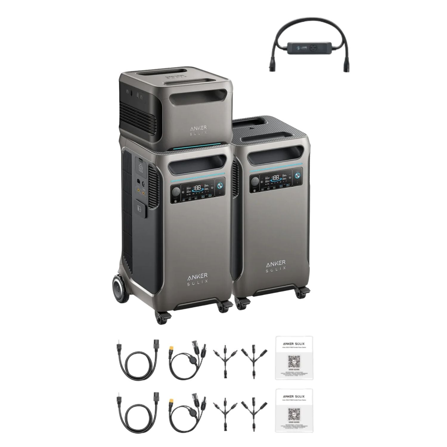 Anker SOLIX 2 x SOLIX F3800 + Double Power Hub / 1 x BP3800 Battery - 7.68 kWh