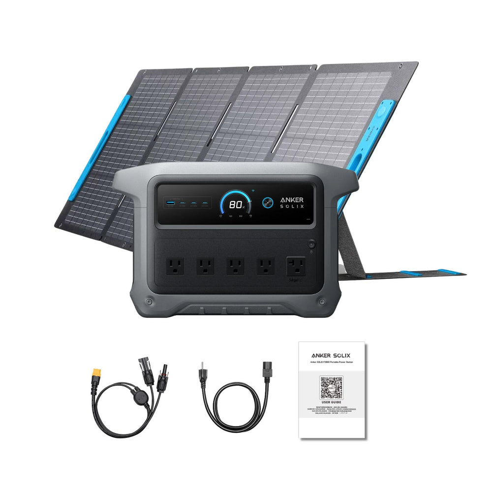 Anker SOLIX C1000 Gen 2 Portable Power Station with Anker SOLIX PS200 Portable Solar Panel 