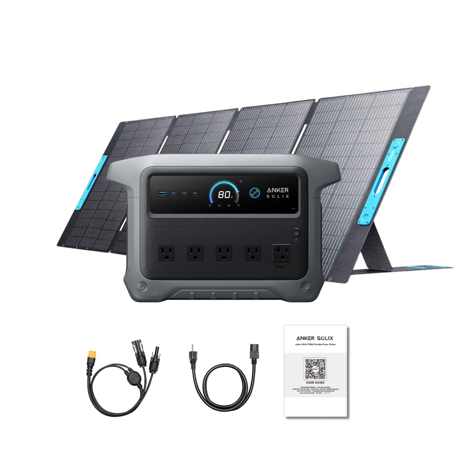 Anker SOLIX C1000 Gen 2 Portable Power Station with Anker SOLIX PS400 Portable Solar Panel 