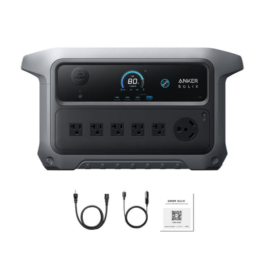 Anker SOLIX C2000 Gen 2 Front View With Inclusions