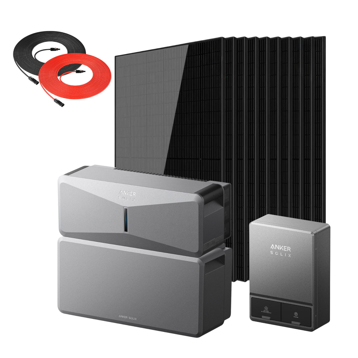 Anker SOLIX E10 Manual Home Backup Kit with Ten 440W Rigid Solar Panels and a Rich Solar Panel Extension Cable