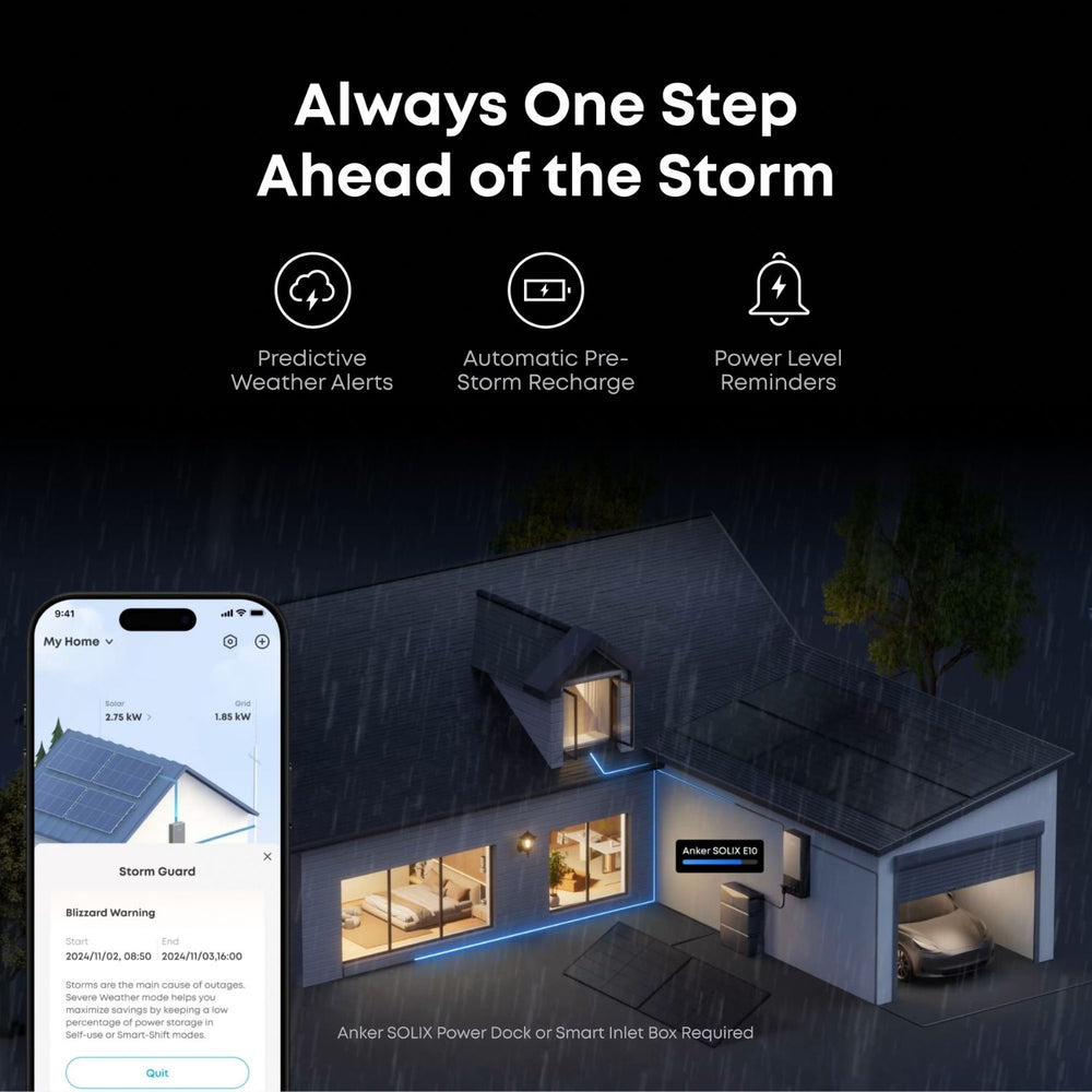 Anker SOLIX E10 during storm