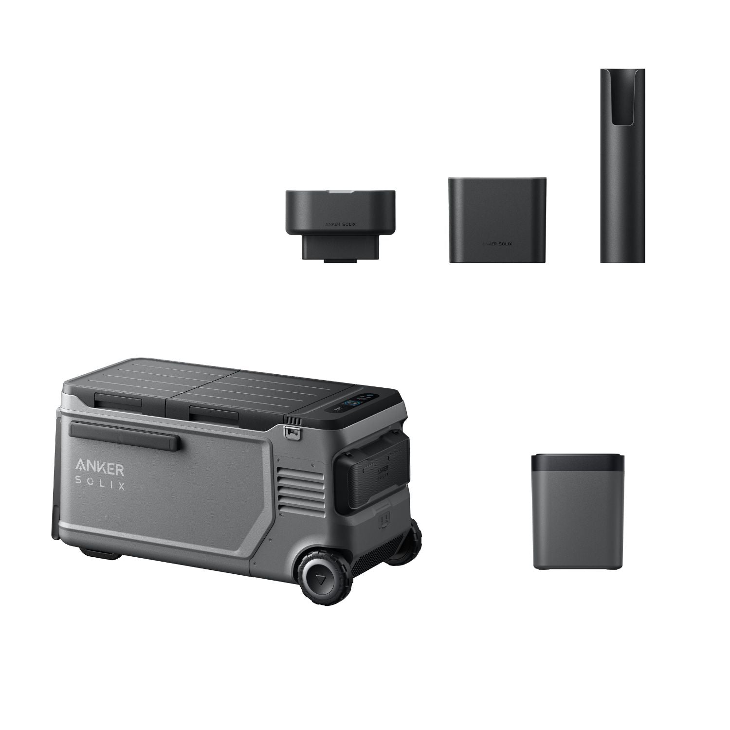 Anker SOLIX EverFrost 2 Electric Cooler 58L with 1 Anker SOLIX EverFrost 2 Removable Battery and One 100W and Road Trip Kit