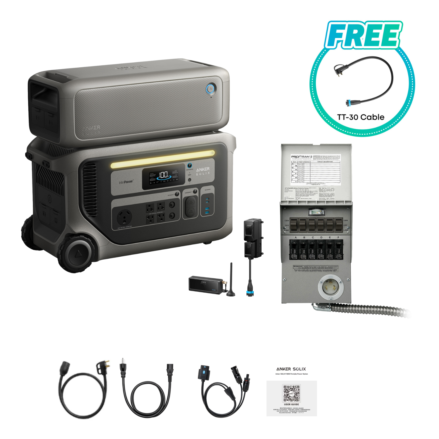 Anker SOLIX F3000 Portable Power Station | 3072Wh | 3600W | 2400W Solar Input