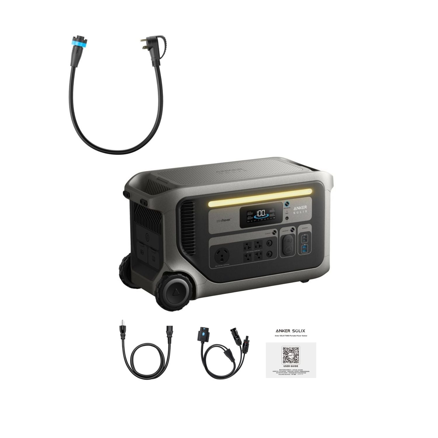 Anker SOLIX F3000 Portable Power Station with cables and product manual