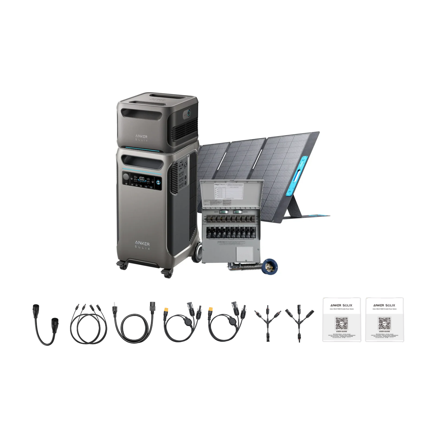 Anker SOLIX F3800 Home Backup Kit + 1 x BP3800 Battery + 1 x 400W Solar Panel - 7.68kWh Inclusions
