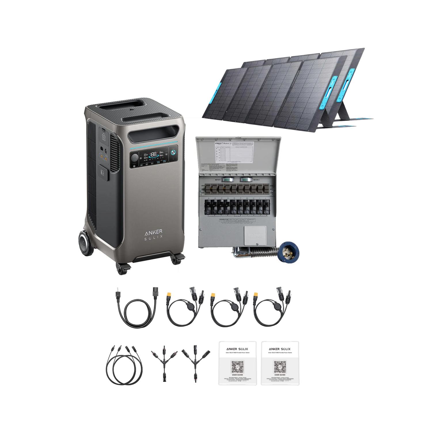 Anker SOLIX F3800 Home Backup Kit + 2 × 400W Solar Panels - 3.84kWh Inclusions