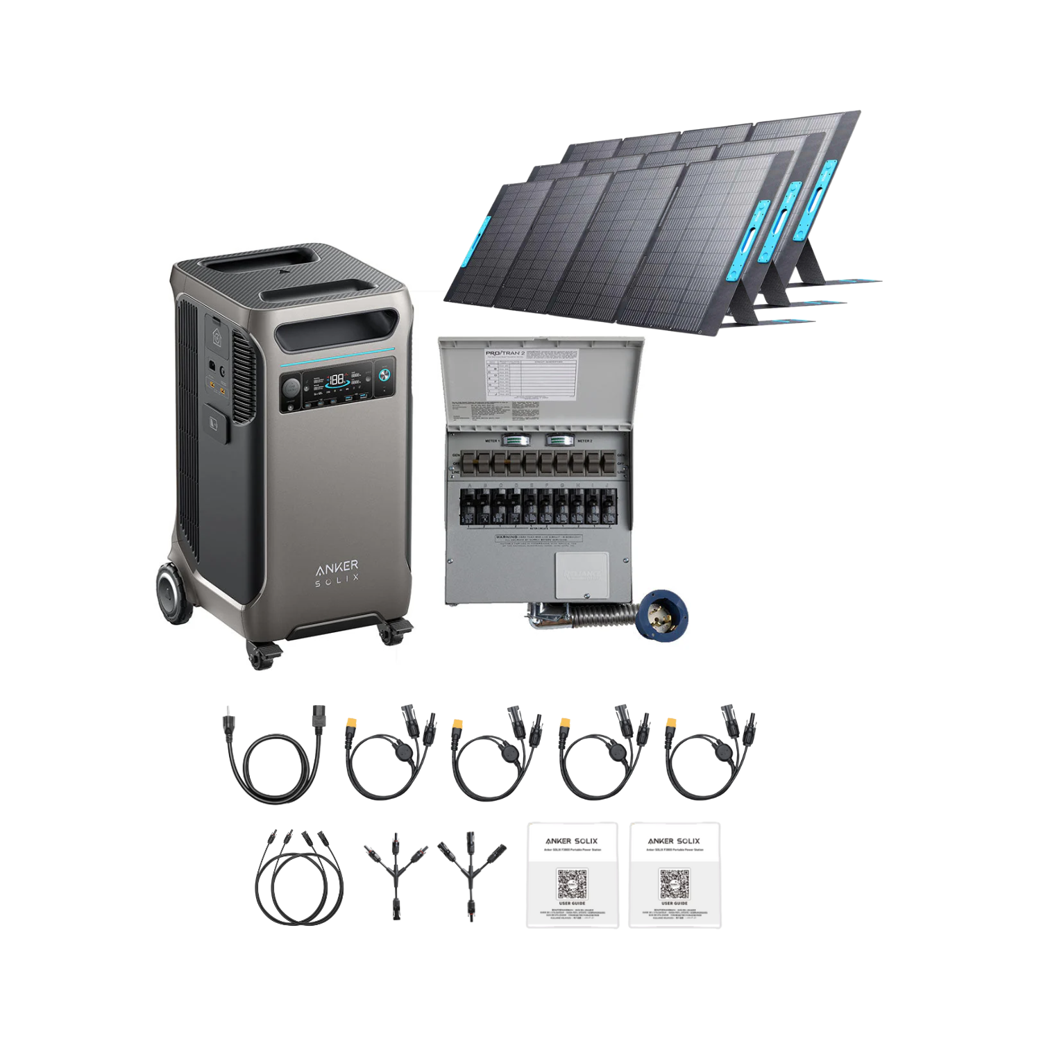 Anker SOLIX F3800 Home Backup Kit + 3 × 400W Solar Panels - 3.84kWh Inclusions