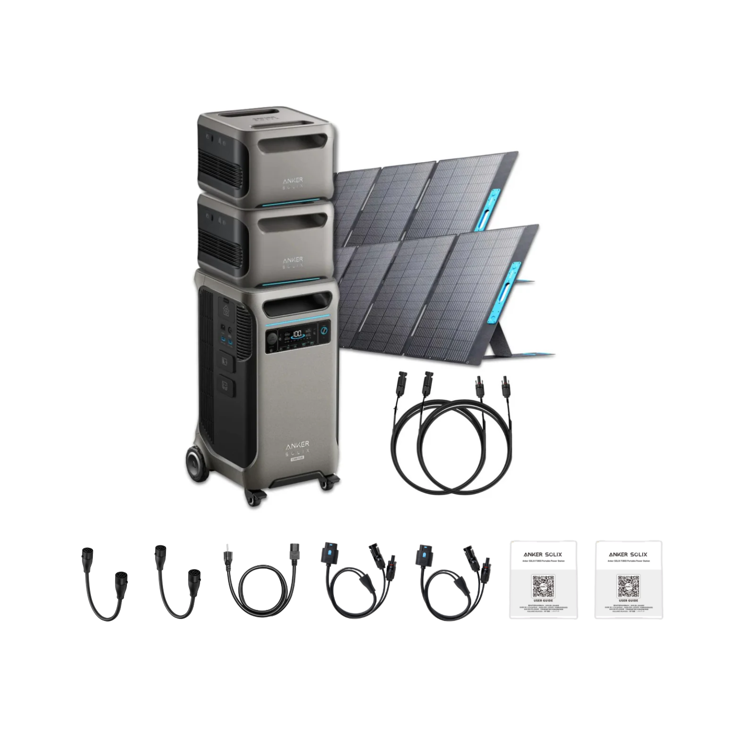Anker SOLIX F3800 Plus Explorer Double Solar Kit | 2 x 400W Portable Solar Panels + 2 x Expansion Battery Inclusions
