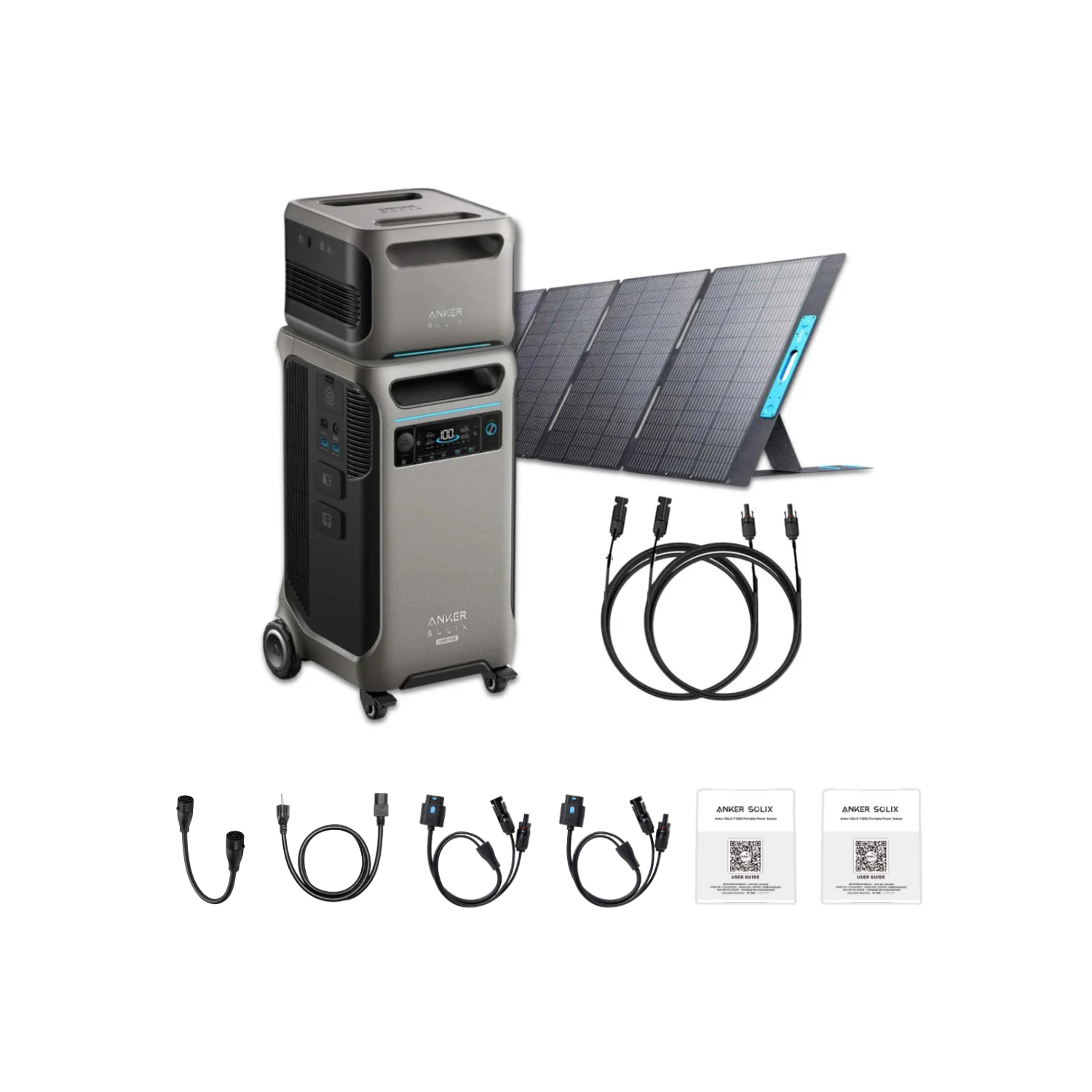 Anker SOLIX F3800 Plus Explorer Portable Solar Kit | 1 x 400W Portable Solar Panel + 1 x Expansion Battery Inclusions