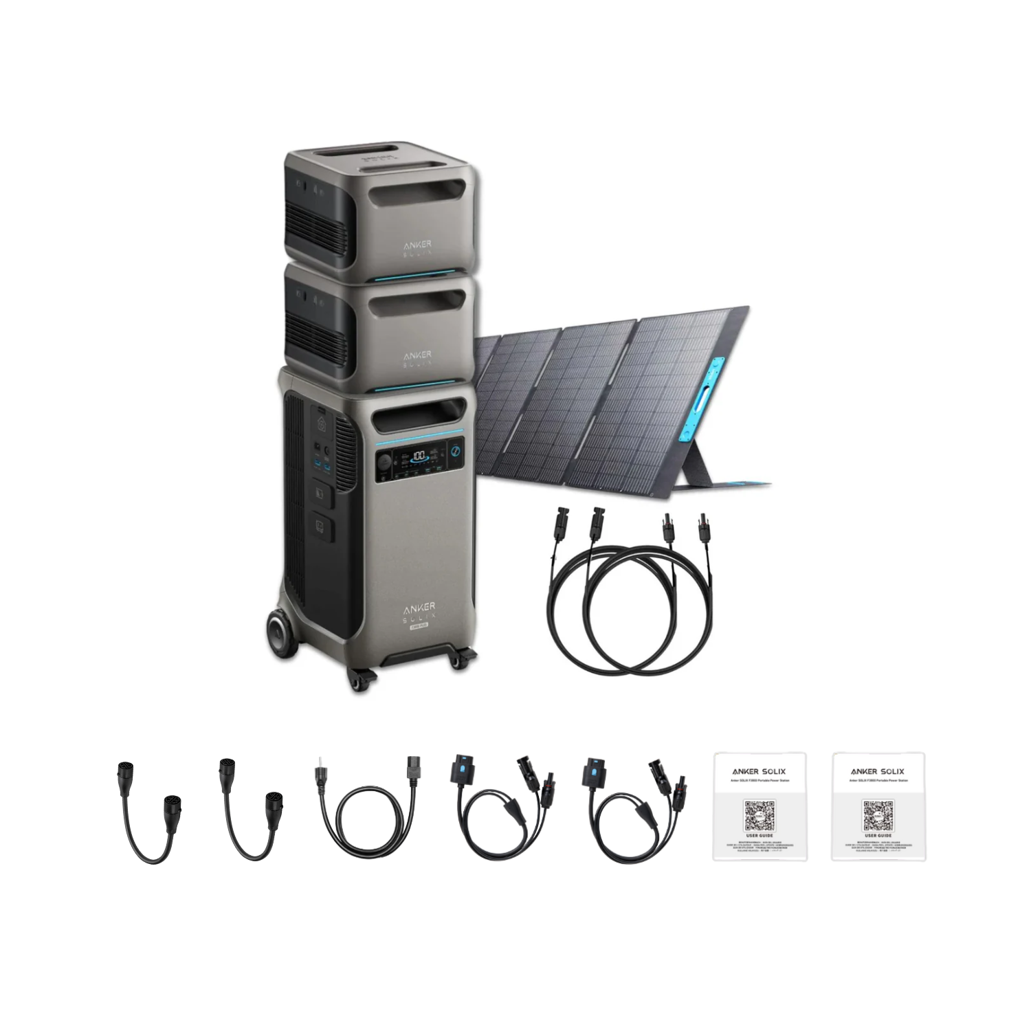 Anker SOLIX F3800 Plus Explorer Portable Solar Kit | 1 x 400W Portable Solar Panel + 2 x Expansion Battery Inclusions