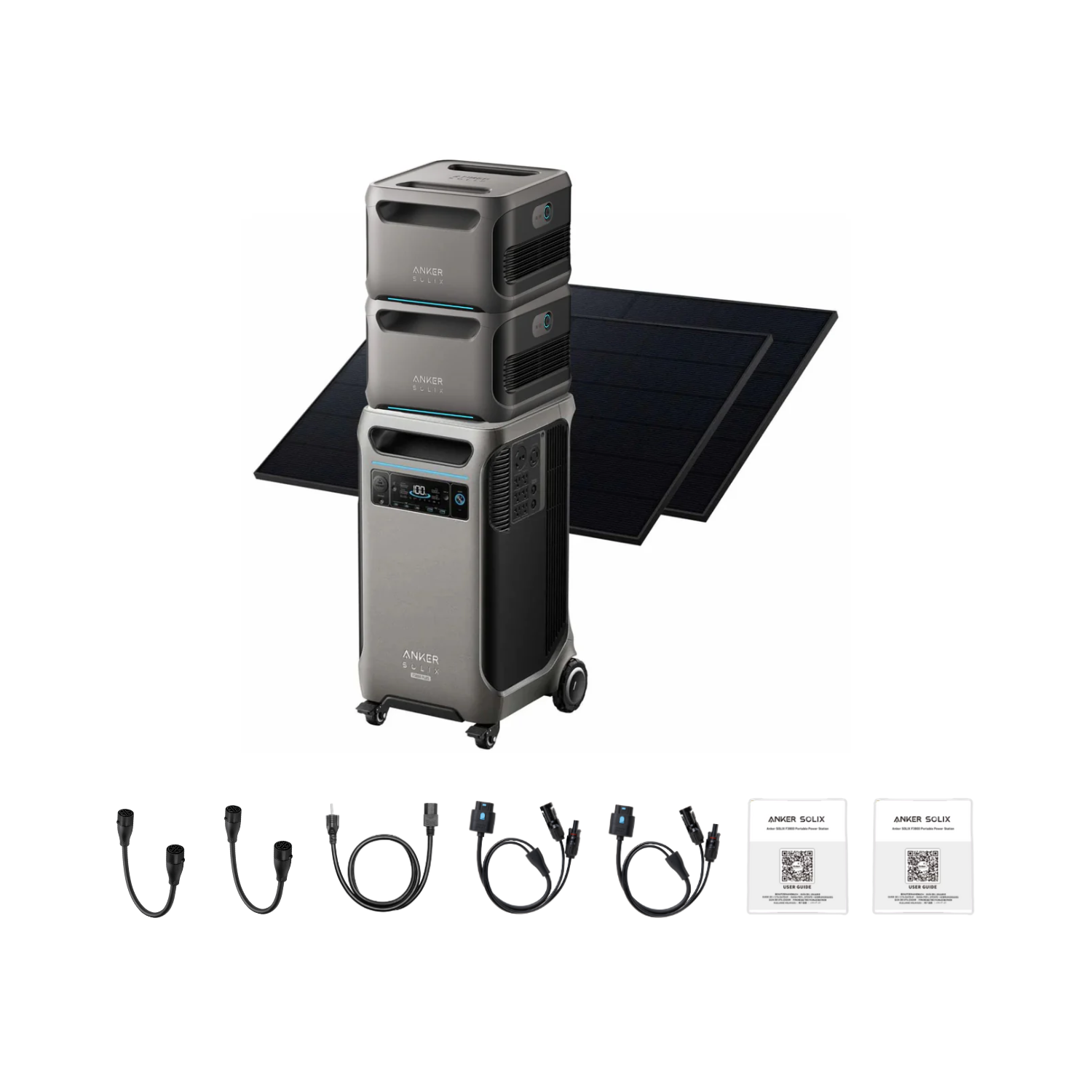 Anker SOLIX F3800 Plus Portable Power Station + 2 x 410W Rigid Solar Panels + 2 x Expansion Battery Inclusions