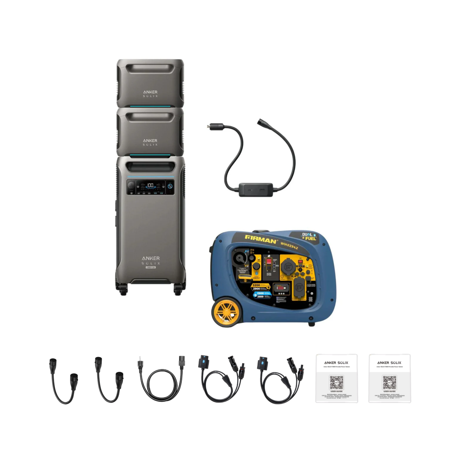 Anker SOLIX F3800 Plus Portable Power Station + Dual-Fuel Backup Generator + 2 x Expansion Battery Inclusions