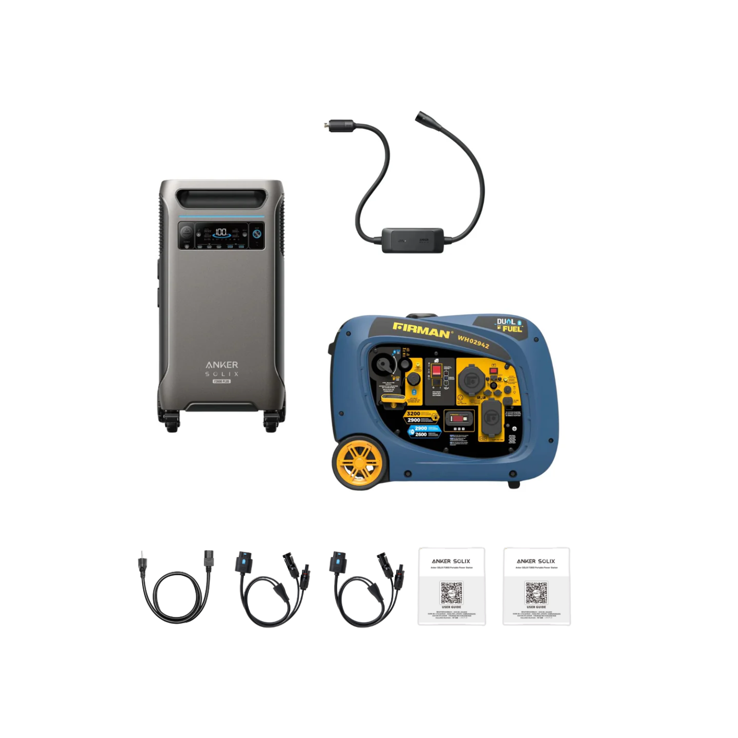 Anker SOLIX F3800 Plus Portable Power Station + Dual-Fuel Backup Generator Inclusions