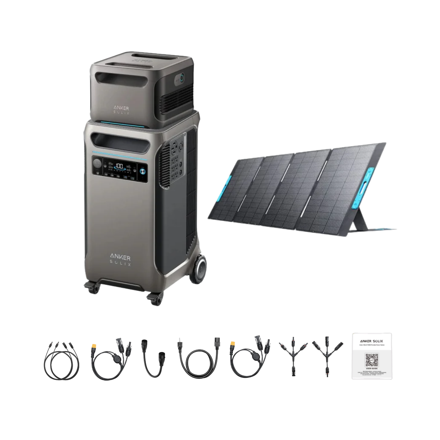 Anker SOLIX F3800 Portable Power Station +1 x  Expansion Battery + 1 x 400W Portable Solar Panel Inclusions