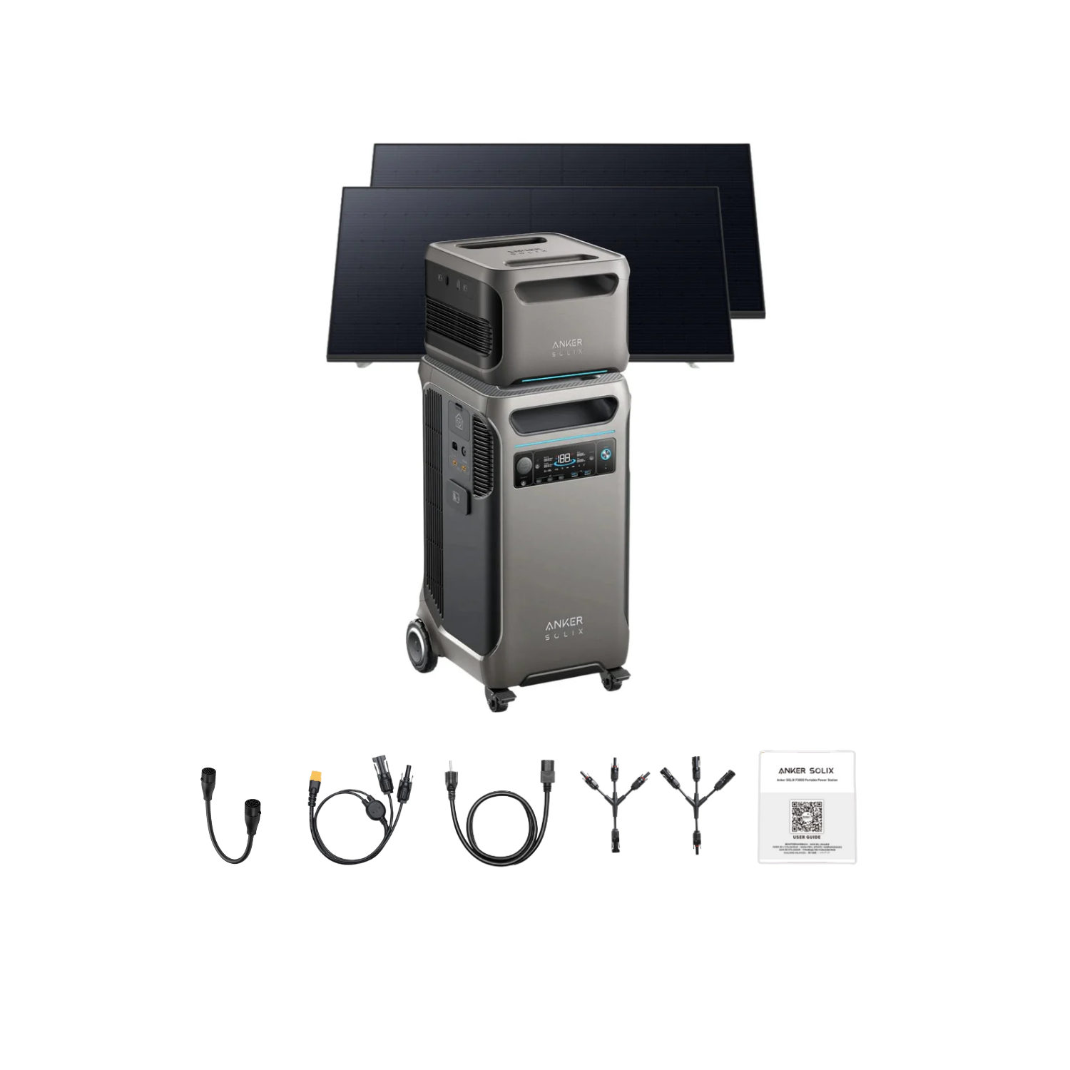 Anker SOLIX F3800 Portable Power Station +1 x  Expansion Battery + 2 x 410W Rigid Solar Panel Inclusions
